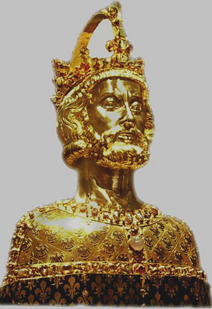 Golden statue of Charlemagne